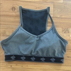 rabbit Strappy Pocket Sports Bra Grey Small